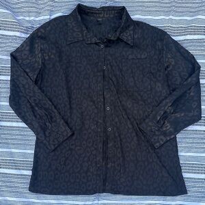 Satin Leopard Button Up